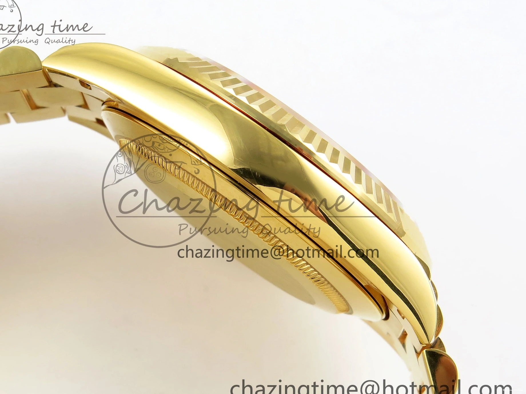 1225 WrinkleFree DayDate 40 228238 ARF 904L Steel YG Crystal Diamonds Bezel on President Bracelet VR 1550